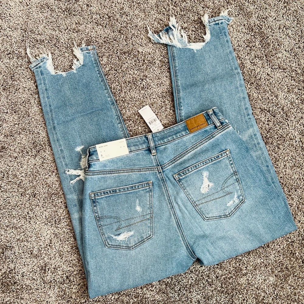 American Eagle Outfitters blue mom jeans